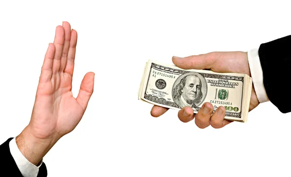Refusal of bribery — Stock Photo, Image