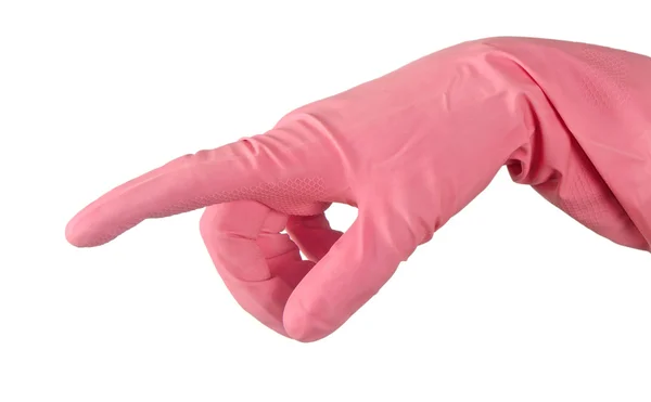 Hand in rotem Handschuh — Stockfoto
