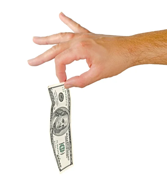 Hand mit Dollarschein — Stockfoto