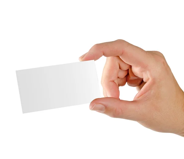 Mão com cartão de visita — Fotografia de Stock