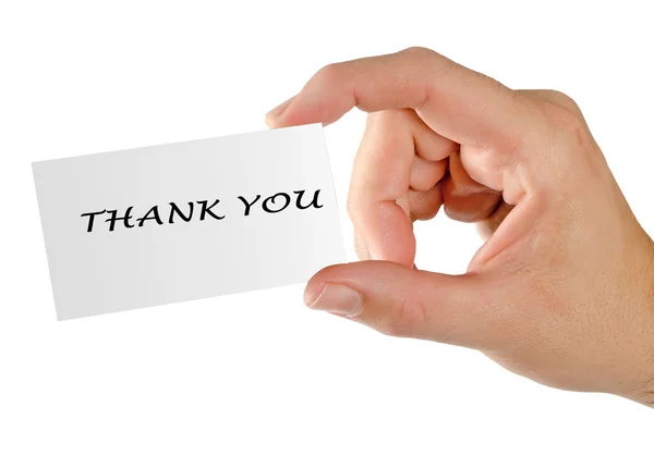 stock image Hand with thank you note