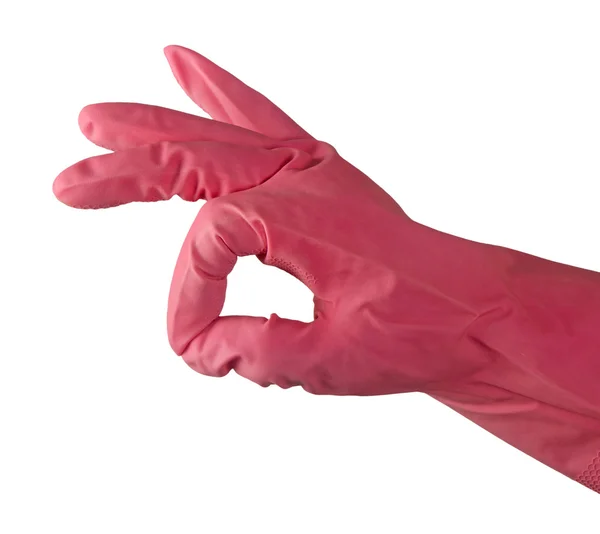 Hånd i rød hanske – stockfoto