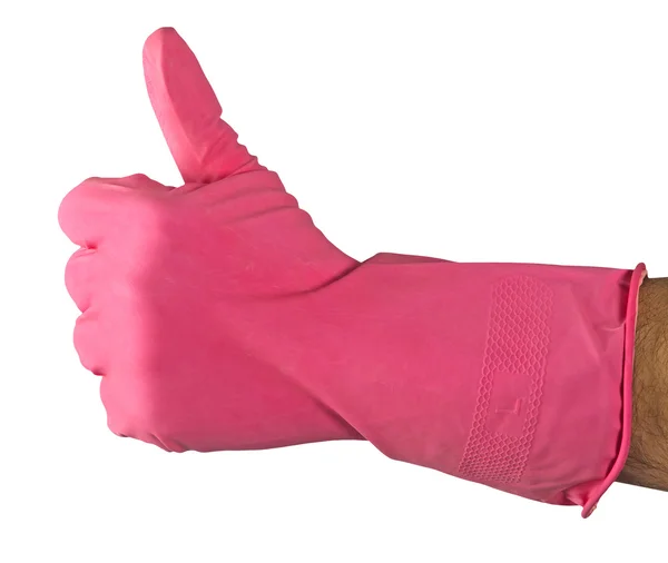 Hand in rotem Handschuh — Stockfoto