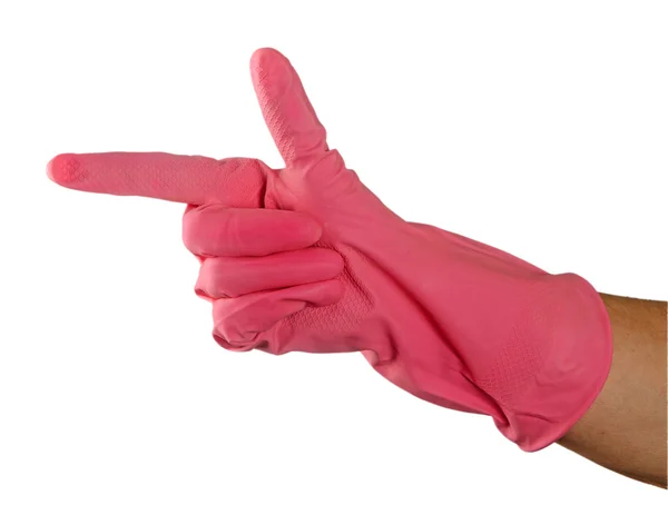 Hand in red glove — Zdjęcie stockowe