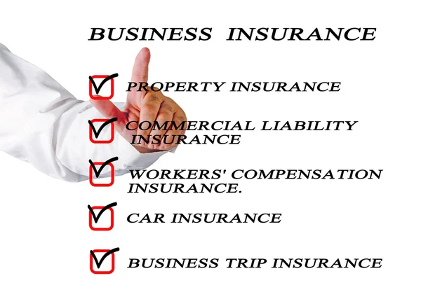 Check list for business insurance — Stock Photo, Image