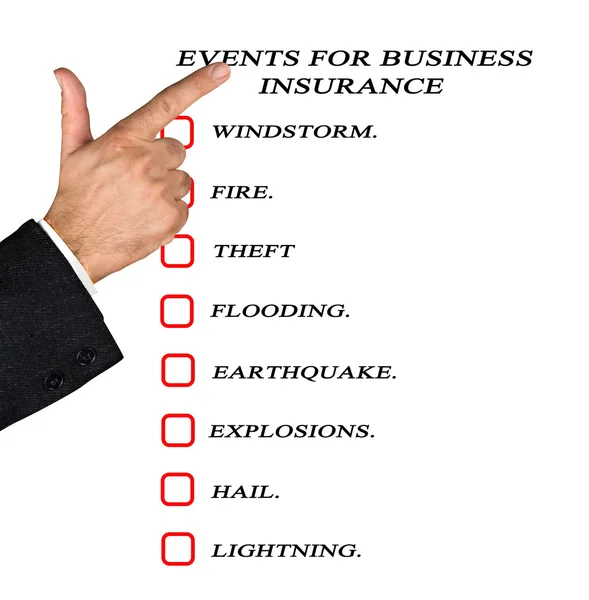 Events for business insurance — Stock Photo, Image