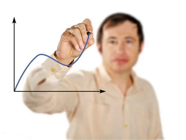 Man drawing a chart — Stock Photo, Image