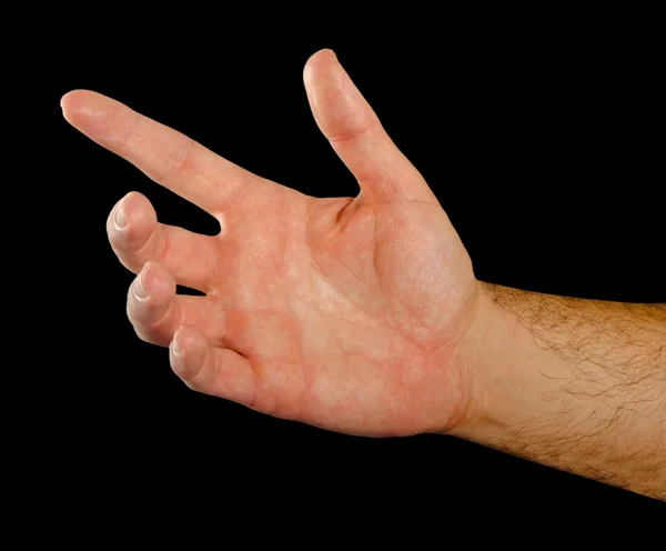 Mão apontando para a esquerda — Fotografia de Stock