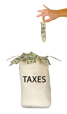 Bag with taxes clipart