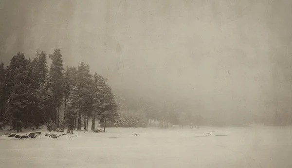 Stary zimowy krajobraz — Zdjęcie stockowe