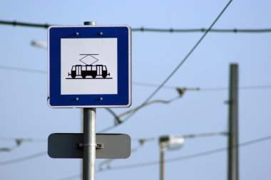 Tram sign clipart