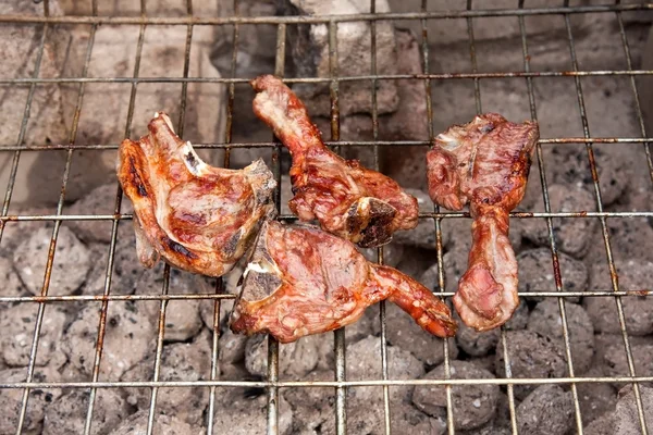 stock image Braai with mutton chops on grid