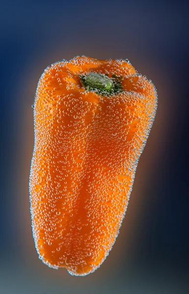 Orangenpfeffer mit vielen Blasen — Stockfoto