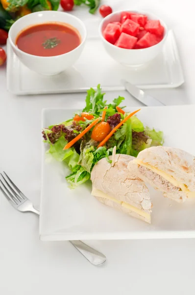 stock image Tuna and cheese sandwich with salad