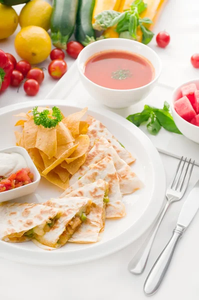 Original Mexican quesadilla de pollo — Stock Image Original Mexican quesadilla de pollo Royalty Free Stock Images