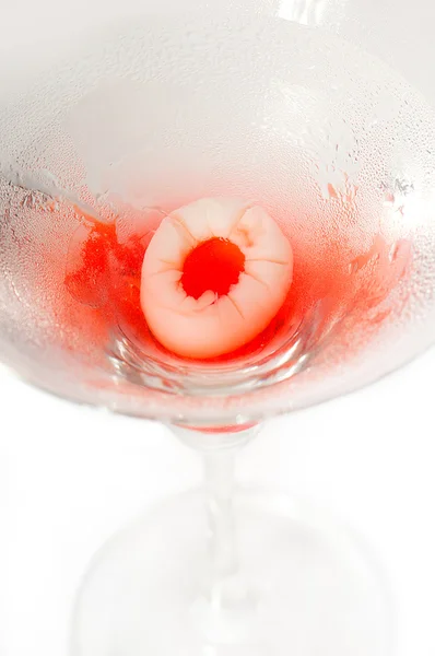 Lychee martini cocktail isolated on white background — Stock Photo, Image