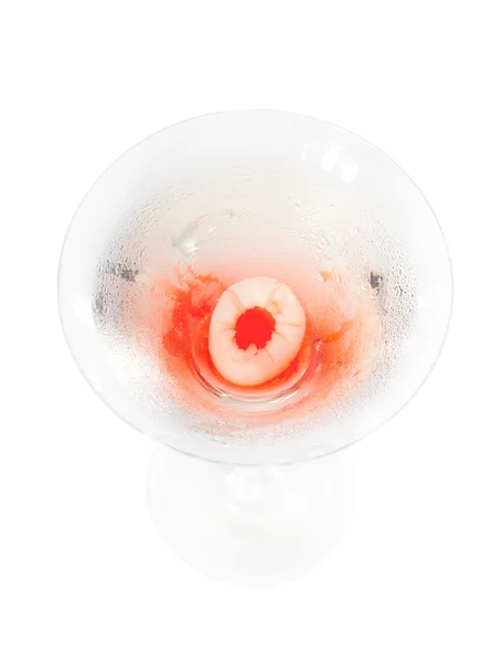 Beyaz arka plan üzerinde izole lychee martini kokteyl — Stok fotoğraf