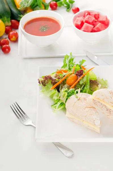 Stock image Tuna and cheese sandwich with salad