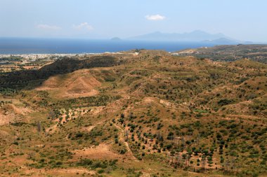 Ruins of the Venetian Castle near Antimachia village clipart