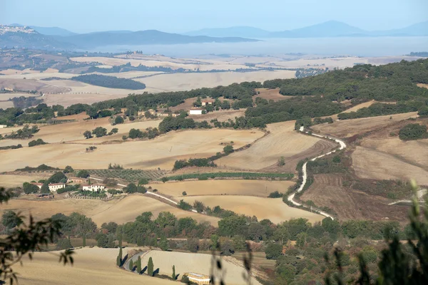 As colinas em torno de Pienza e Monticchiello — Fotografia de Stock