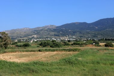 tipik bir Rum köyü. Zia, kos Adası, Yunanistan