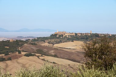 View of Pienza, just after sunrise. Tuscany, Italy