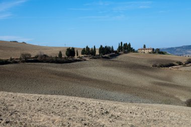 pienza ve monticchiello Toskana, İtalya çevresindeki tepeler.