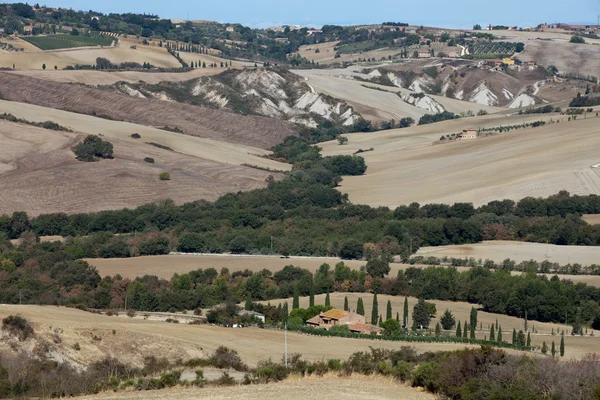 As colinas em torno de Pienza e Monticchiello Toscana — Fotografia de Stock
