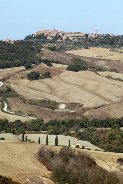 Les collines autour de Pienza et Monticchiello Toscane — Photo