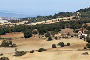 pienza ve monticchiello Toskana, İtalya çevresindeki tepeler.