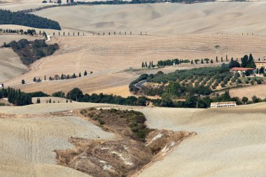 pienza ve monticchiello Toskana, İtalya çevresindeki tepeler.