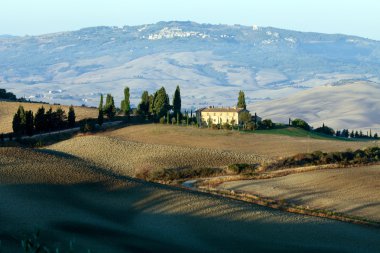 Pienza, sunrise sonra görünümü.