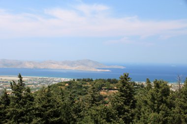 View from the village of Zia in the direction of Tigaki clipart