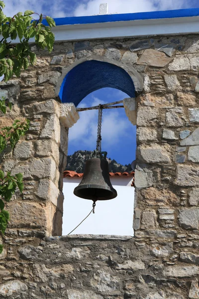The bell tower at the Orthodox church in Greece