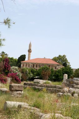 Dodecanese 'deki Kos Adası' ndaki antik agora kalıntıları.