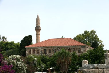 Kos town minaresi. Kos Adası, Oniki Ada.