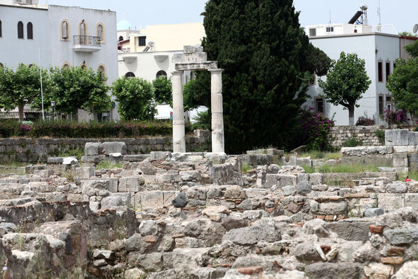 The ruins of the ancient agora on Kos Island, Dodecanese