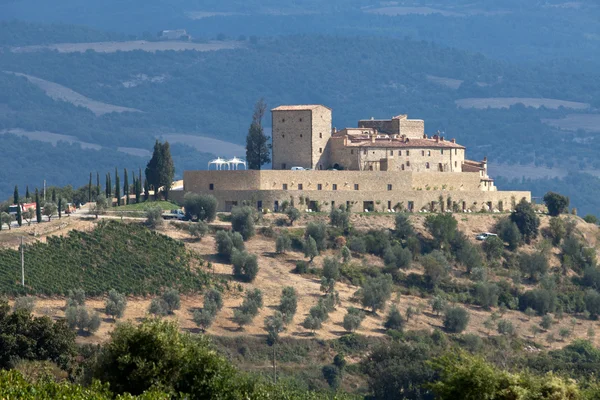 A következő reptér környékén: montalcino és san antimo legjobb toszkán szőlőültetvényekre — Stock Fotó