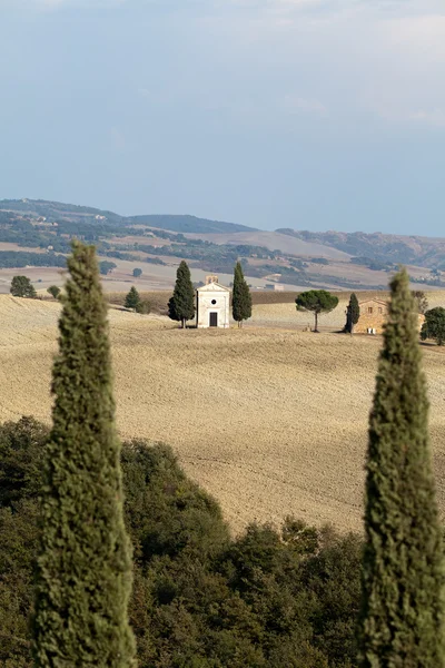 Cappella di vitaleta, val d'orcia in Toscane — Stockfoto