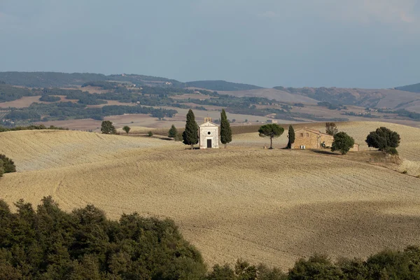 Cappella di Vitaleta, Val d 'Orcia in Toscana — Fotografia de Stock