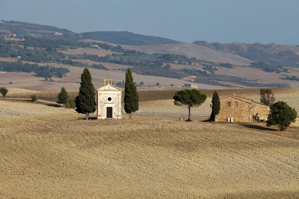 Cappella di Vitaleta, Val d 'Orcia in Toscana — Fotografia de Stock