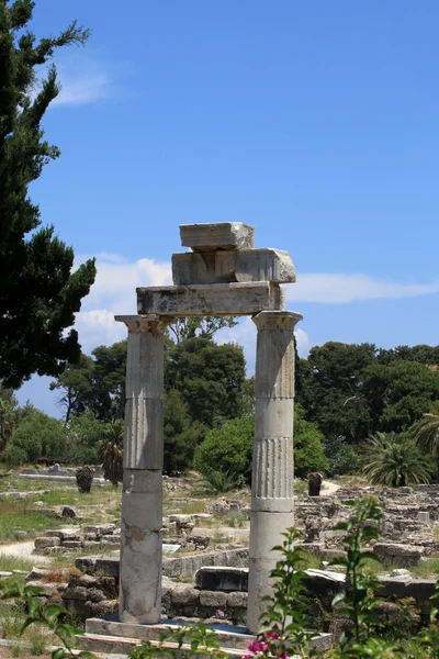 De ruïnes van de oude agora op het eiland Kos, Dodekanesos — Stockfoto