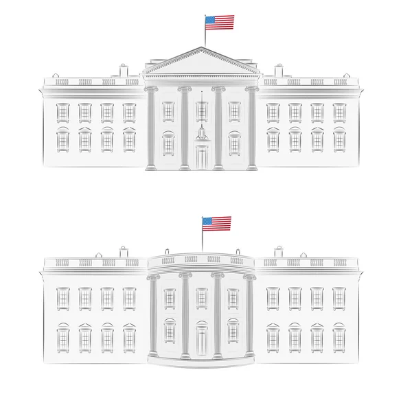 Beyaz Saray - detaylı vektör çizim — Stok Vektör