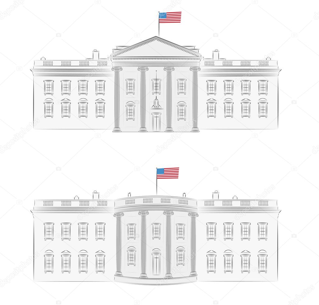 White House - detailed vector illustration