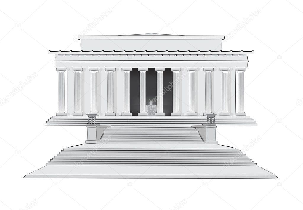 Lincoln memorial vector illustration