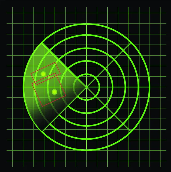 Radar ekranı - vektör — Stok Vektör