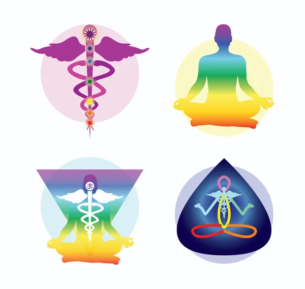 Yoga logotyp idéer — Stock vektor