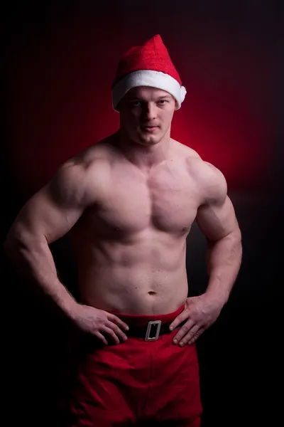 Babbo Natale muscolare — Foto Stock