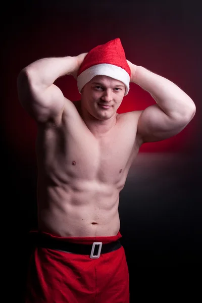 Papai Noel muscular — Fotografia de Stock