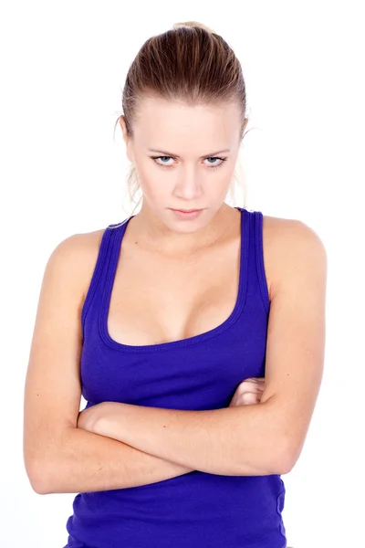 stock image Woman, white background, emotions